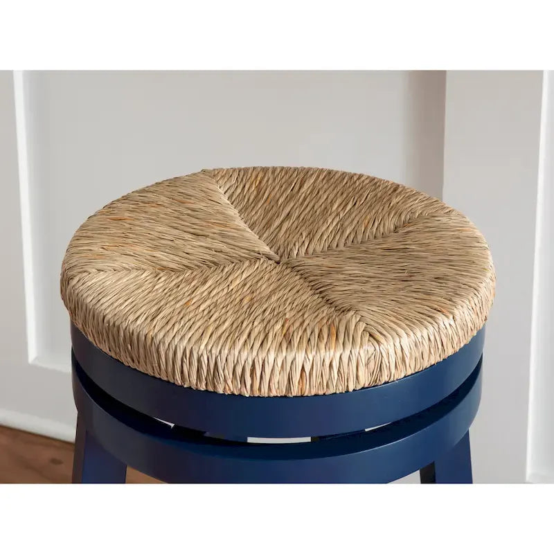Maya Backless 31-Inch 360-Degree Swivel Bar Stool with Seagrass Seat