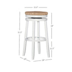 Maya Backless 31-Inch 360-Degree Swivel Bar Stool with Seagrass Seat