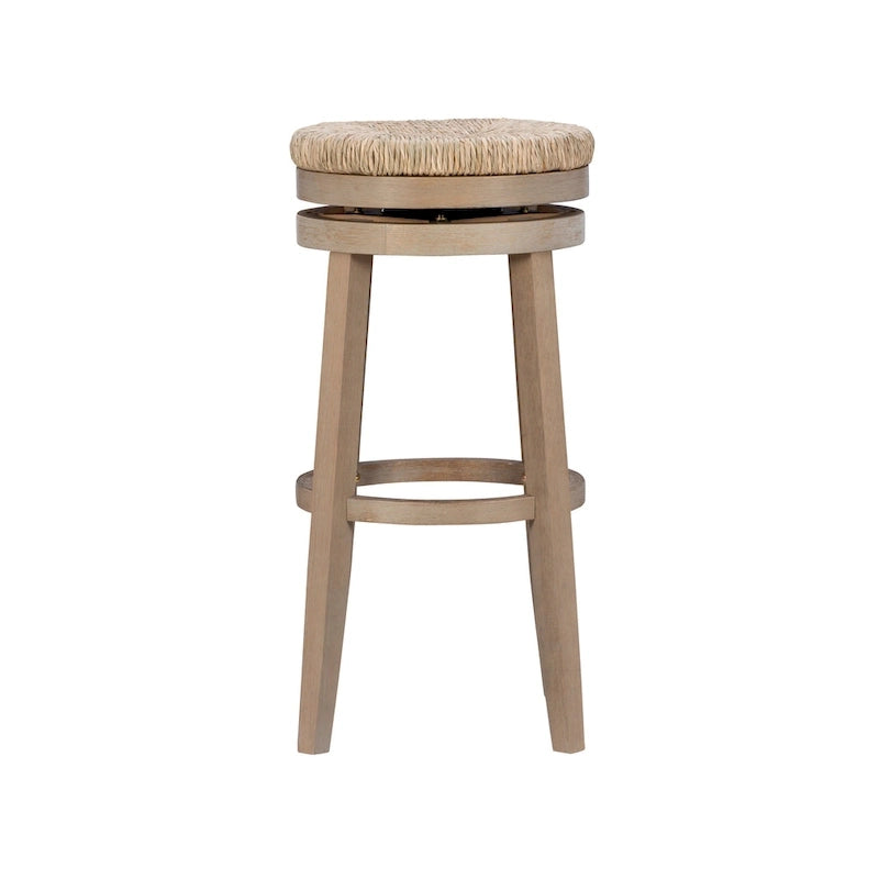 Maya Backless 31-Inch 360-Degree Swivel Bar Stool with Seagrass Seat
