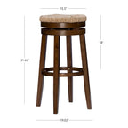 Maya Backless 31-Inch 360-Degree Swivel Bar Stool with Seagrass Seat