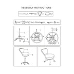 Dayton Short Stool Adjustable 13 to 15 Low Rolling Chair with Backrest, White - N/A