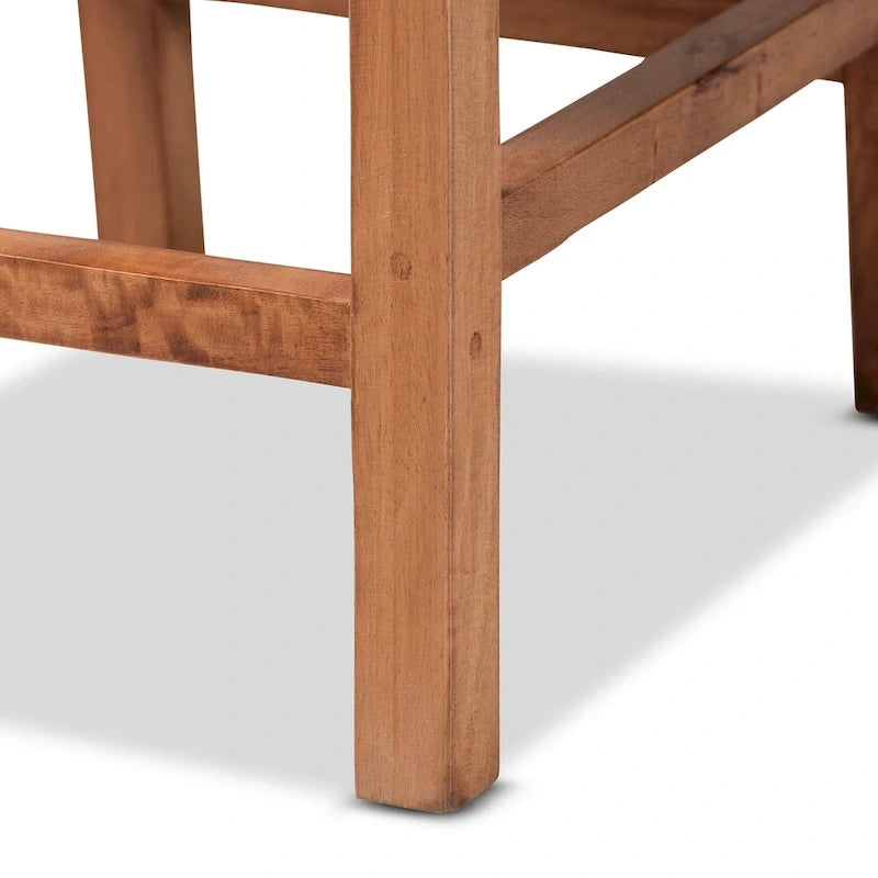 Lesia Modern Bohemian Natural Brown Rattan and Wood Counter Stool