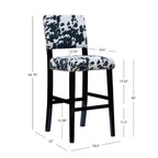 Lemont Black Cow-print Bar Stool