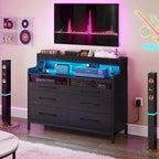 Moasis Modern 6-Drawer Storage Chest Dresser Drawer Organizers with LED Light