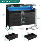 Moasis Modern 6-Drawer Storage Chest Dresser Drawer Organizers with LED Light