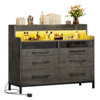 Moasis Modern 6-Drawer Storage Chest Dresser Drawer Organizers with LED Light