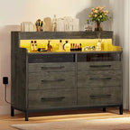 Moasis Modern 6-Drawer Storage Chest Dresser Drawer Organizers with LED Light