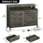 Moasis Modern 6-Drawer Storage Chest Dresser Drawer Organizers with LED Light