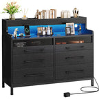 Moasis Modern 6-Drawer Storage Chest Dresser Drawer Organizers with LED Light