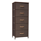 Home Bedroom Furniture 5-drawer Chest Vertical Storage Tower - Fabric Dresser