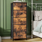 Home Bedroom Furniture 5-drawer Chest Vertical Storage Tower - Fabric Dresser