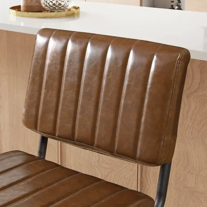 Art Leon Rustic Upholstered Counter Height Bar Stools (Set of 2)