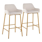 Silver Orchid Galotti Gold Fixed-Height Upholstered Bar Stool - Set of 2