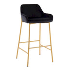 Silver Orchid Galotti Gold Fixed-Height Upholstered Bar Stool - Set of 2