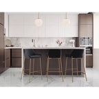 Silver Orchid Galotti Gold Fixed-Height Upholstered Bar Stool - Set of 2