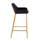Silver Orchid Galotti Gold Fixed-Height Upholstered Bar Stool - Set of 2
