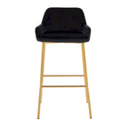 Silver Orchid Galotti Gold Fixed-Height Upholstered Bar Stool - Set of 2