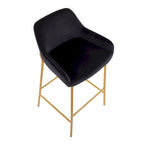 Silver Orchid Galotti Gold Fixed-Height Upholstered Bar Stool - Set of 2