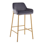 Silver Orchid Galotti Gold Fixed-Height Upholstered Bar Stool - Set of 2