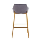 Silver Orchid Galotti Gold Fixed-Height Upholstered Bar Stool - Set of 2