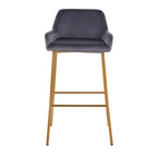Silver Orchid Galotti Gold Fixed-Height Upholstered Bar Stool - Set of 2