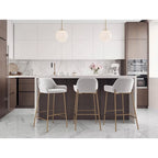 Silver Orchid Galotti Gold Fixed-Height Upholstered Bar Stool - Set of 2