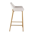 Silver Orchid Galotti Gold Fixed-Height Upholstered Bar Stool - Set of 2