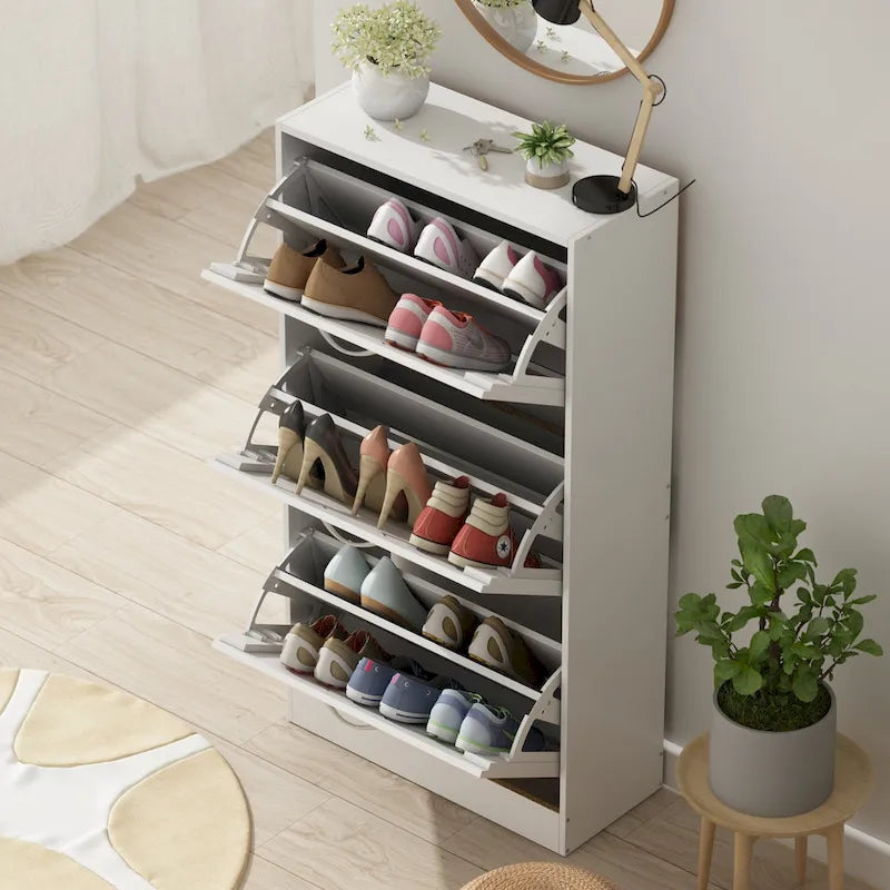 Shoe Cabinet with Flip Drawer for Entryway Rack Storage Organizer