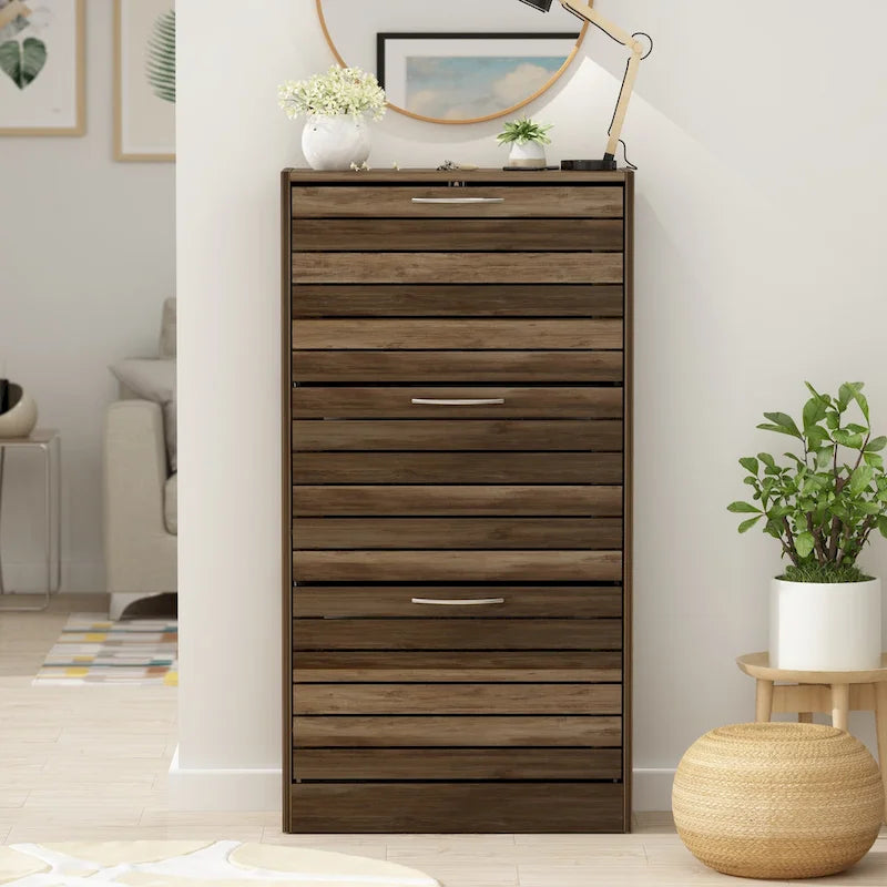 Shoe Cabinet with Flip Drawer for Entryway Rack Storage Organizer