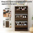 Shoe Cabinet with Flip Drawer for Entryway Rack Storage Organizer