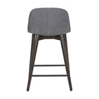 Upholstered Solid Wood Counter Stool With Footrest by East at Main