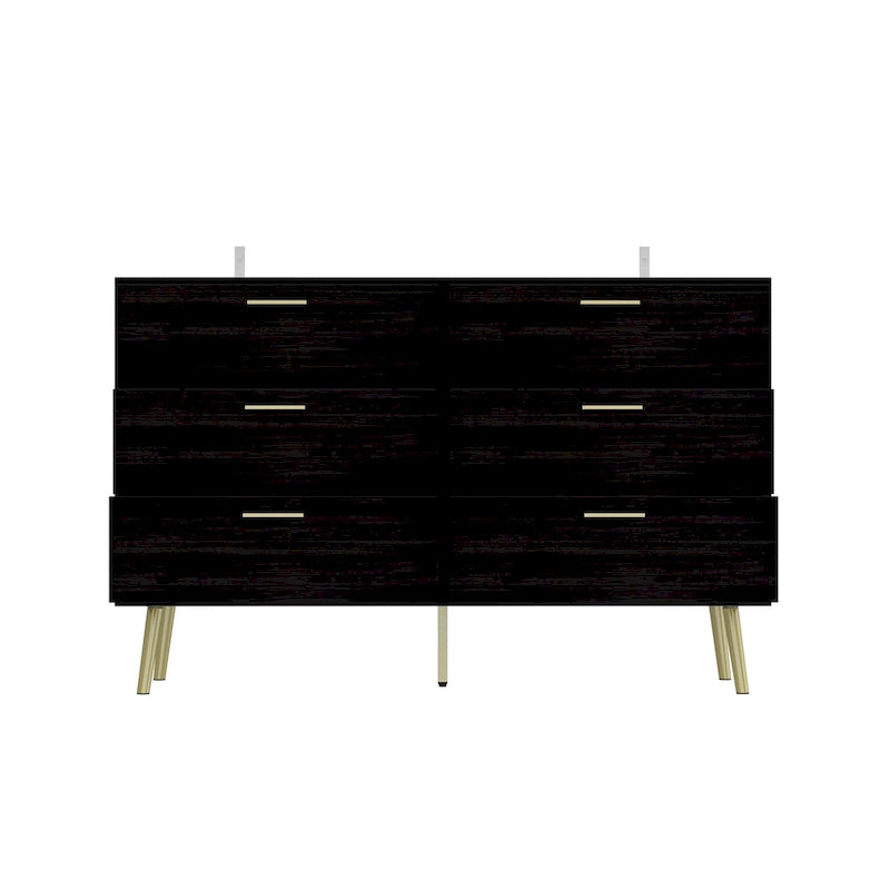 Timechee Modern 6 Drawer Storage Chest Double Dresser Sideboard Cabinet