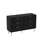 Timechee Modern 6 Drawer Storage Chest Double Dresser Sideboard Cabinet