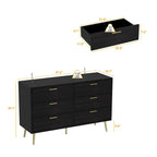 Timechee Modern 6 Drawer Storage Chest Double Dresser Sideboard Cabinet