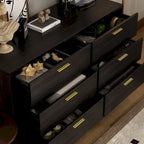 Timechee Modern 6 Drawer Storage Chest Double Dresser Sideboard Cabinet