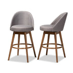 Mid-Century Modern Swivel 2-Piece Bar Stool Set