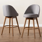 Mid-Century Modern Swivel 2-Piece Bar Stool Set