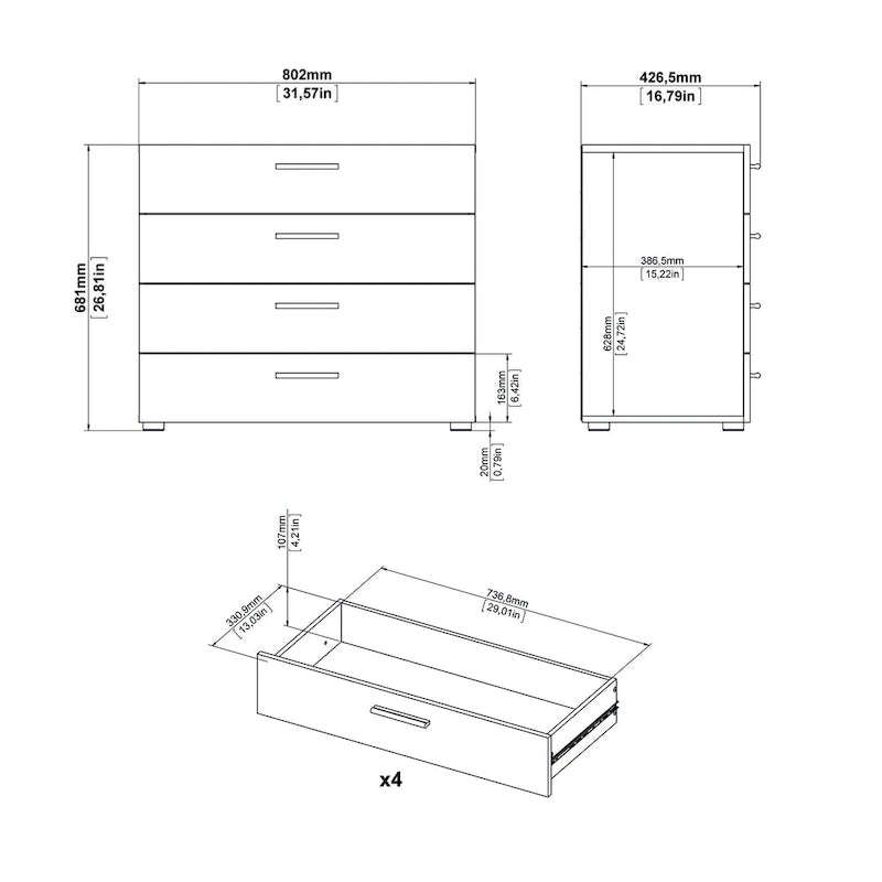 Porch & Den Angus Contemporary 4-drawer Engineered Wood Chest