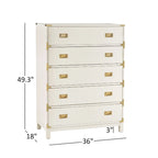 Kedric 5-Drawer Gold Accent Chest by iNSPIRE Q Bold