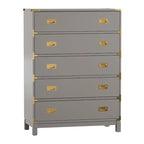 Kedric 5-Drawer Gold Accent Chest by iNSPIRE Q Bold