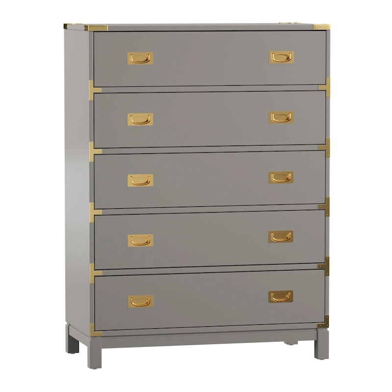 Kedric 5-Drawer Gold Accent Chest by iNSPIRE Q Bold