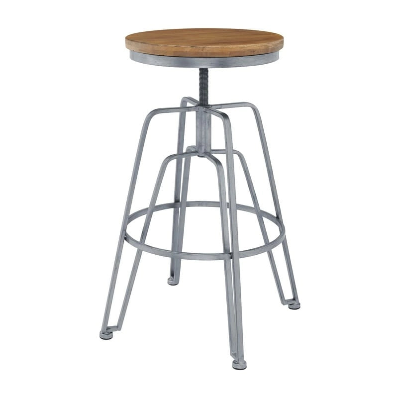 Wood and Metal 25-29 Inch Adjustable Stool