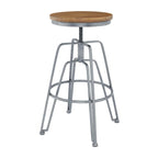 Wood and Metal 25-29 Inch Adjustable Stool