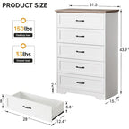 Modern 6 Drawer Dresser Closet Storage Tower Organizer Unit for Bedroom
