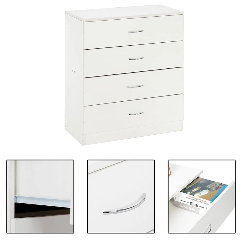 Wood 4-Drawer Chest of Drawers