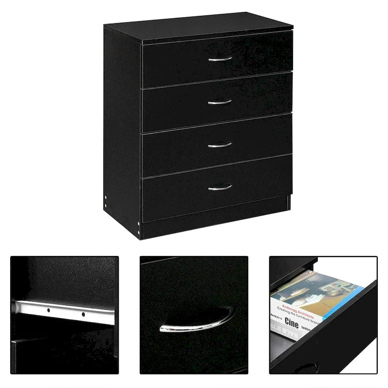 Wood 4-Drawer Chest of Drawers