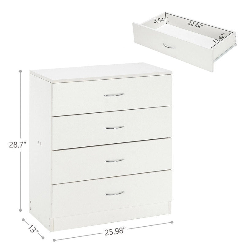Wood 4-Drawer Chest of Drawers