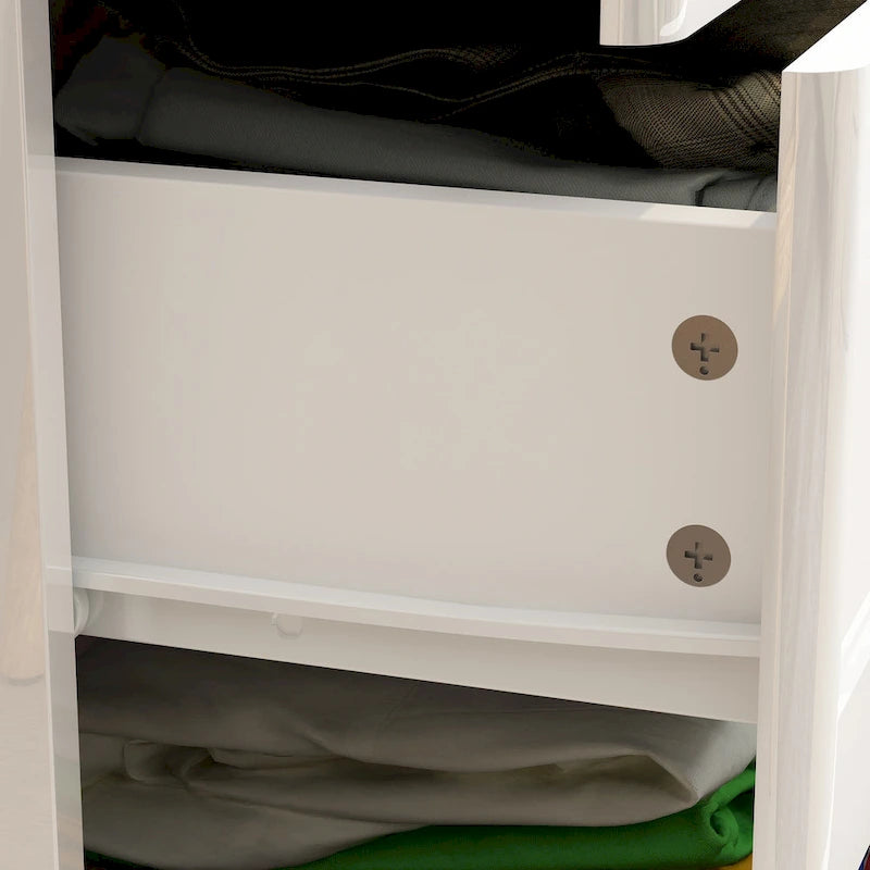 5 Drawer Chest Dresser w/High Gloss Drawers Chest With Light Storage
