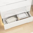 5 Drawer Chest Dresser w/High Gloss Drawers Chest With Light Storage