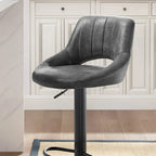 Art Leon Modern Adjustable 360 Swivel Barstool with Retro Faux Leather